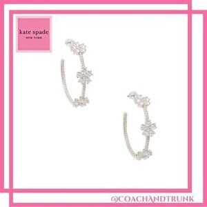 KATE SPADE Gleaming Gardenia Hoop Earrings Silver